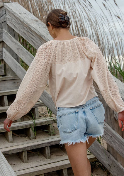 Theia Patchwork Lace Blouse~~SIZE L LEFT~~ FINAL SALE