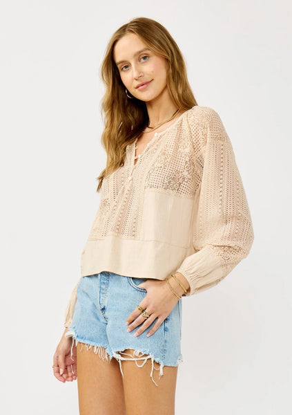 Theia Patchwork Lace Blouse~~SIZE L LEFT~~ FINAL SALE