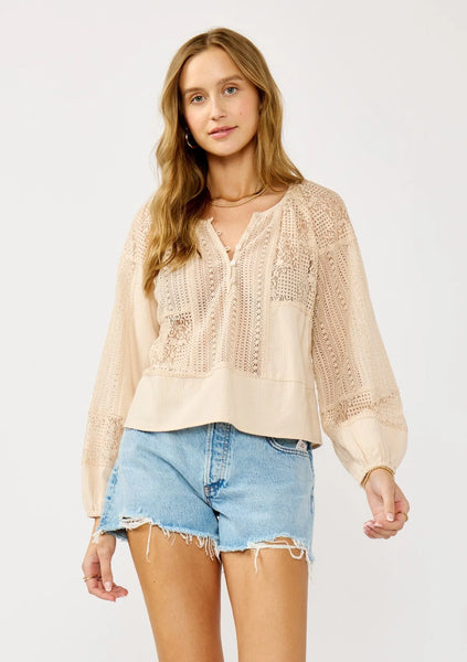 Theia Patchwork Lace Blouse~~SIZE L LEFT~~ FINAL SALE