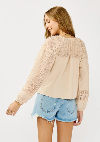 Theia Patchwork Lace Blouse~~SIZE L LEFT~~ FINAL SALE
