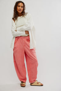 High Road Pull-On Barrel Pants in Mandarin Red~~SIZE S LEFT