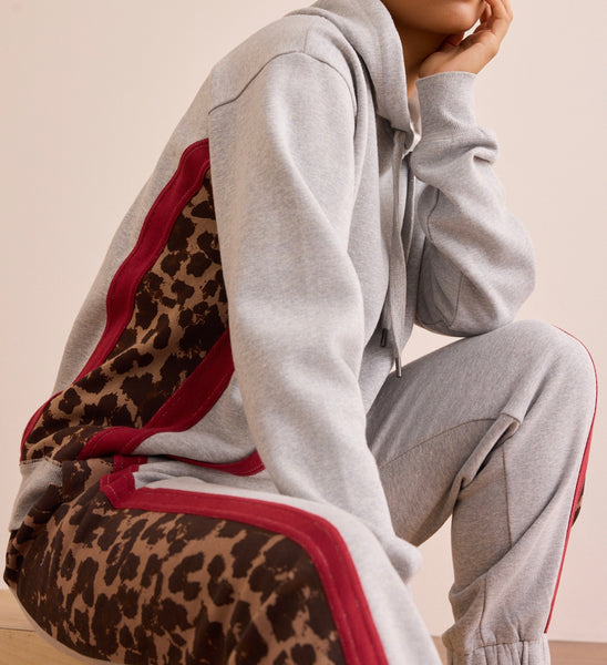 Heather Grey Leopard Hoodie