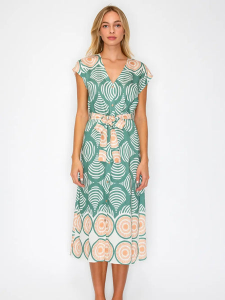 Olive Shell Button Down Dress