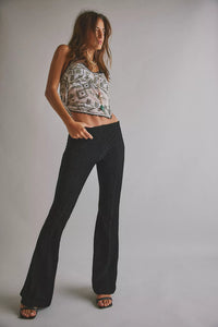 PENNY PULL ON VELVET PANT in Black