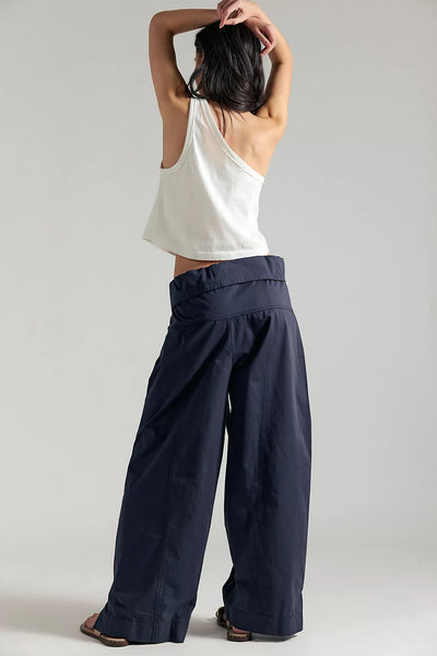 Fisherman Drawcord Pull-On Pants in WASHED BLACK