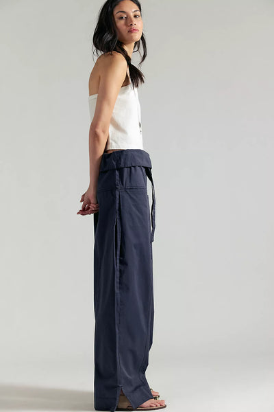 Fisherman Drawcord Pull-On Pants in WASHED BLACK