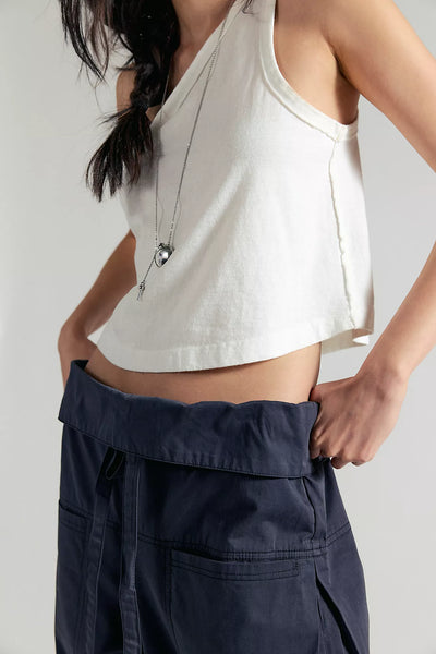 Fisherman Drawcord Pull-On Pants in WASHED BLACK