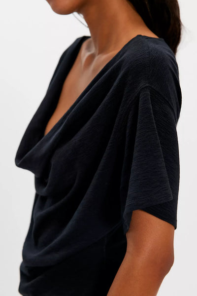 We The Free Waterfall Cowl-Neck Top in BLACK