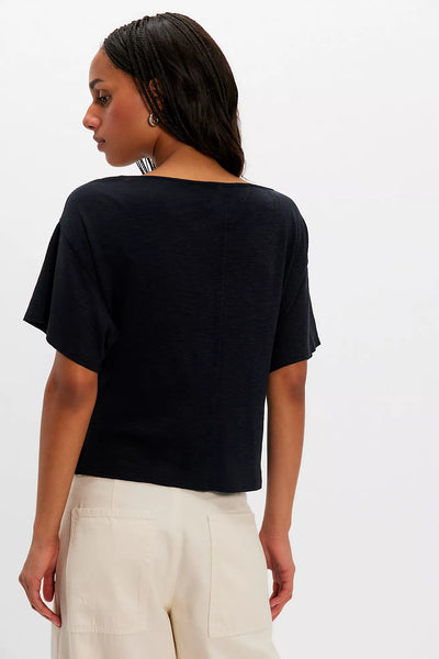 We The Free Waterfall Cowl-Neck Top in BLACK