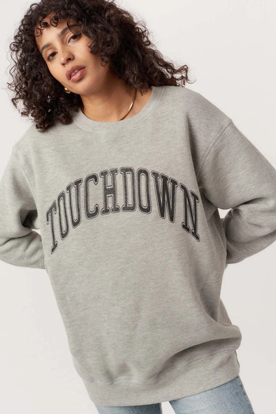 TOUCHDOWN/TAILGATE REVERSIBLE SWEATSHIRT - HEATHER GREY