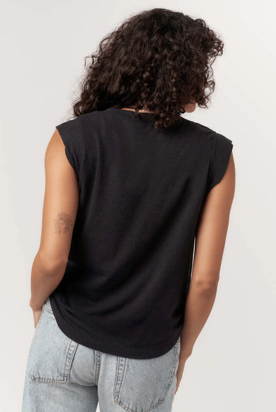 RUE V-NECK TANK - Black, White & Navy