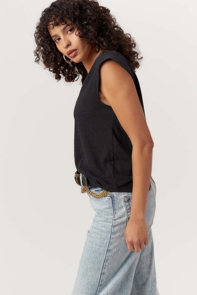 RUE V-NECK TANK - Black, White & Navy