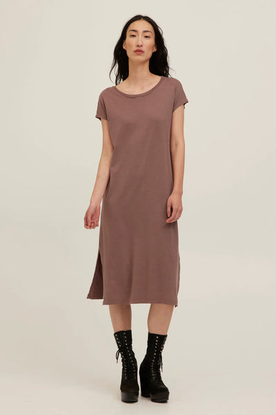 ALINA WASHED MIDI DRESS - DEEP TAUPE