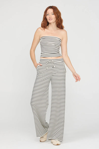 THEA STRIPED PANT - IVORY/BLACK