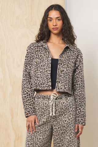 Stretch Denim Crop Jacket