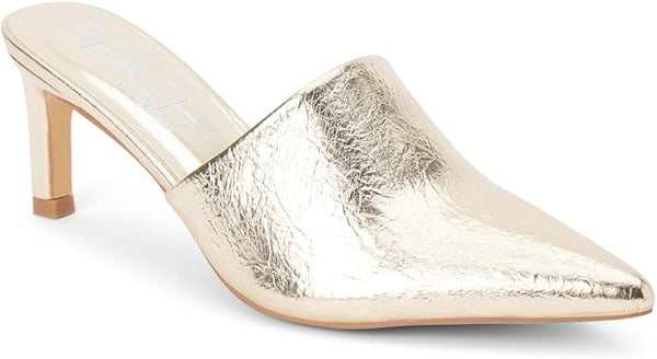 GARRET HEELED MULE in BLACK & GOLD