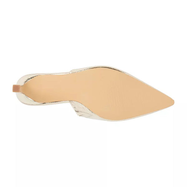 GARRET HEELED MULE in BLACK & GOLD