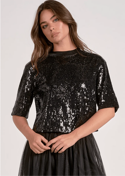 SEQUIN BLACK TOP