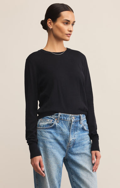 The Perfect Layer Sweater in Black & Light Tavern