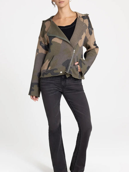 Camo Moto Sweater Jacket
