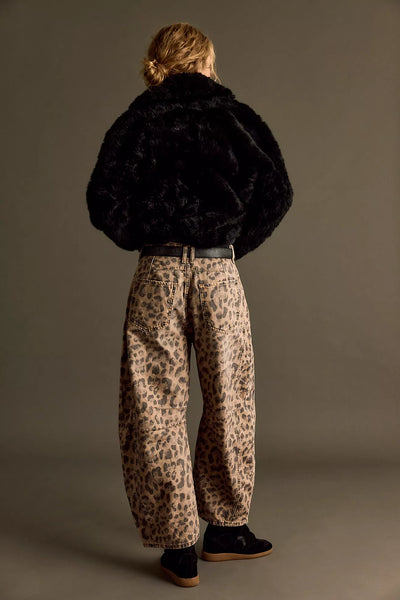 We The Free Good Luck Printed Barrel Jeans