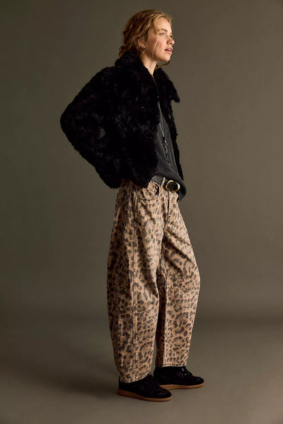 We The Free Good Luck Printed Barrel Jeans