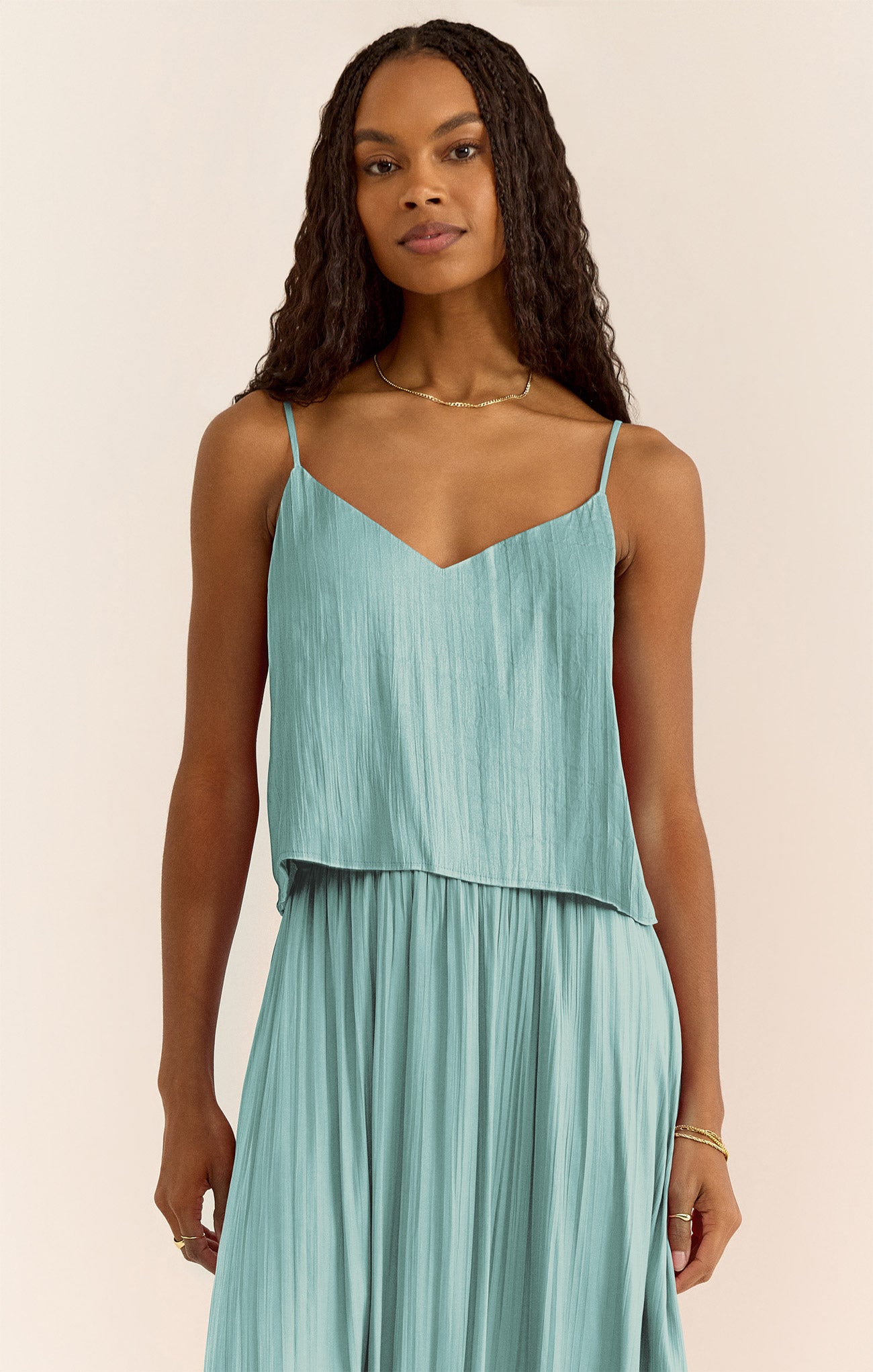 FIORE CRINKLE SATIN TANK