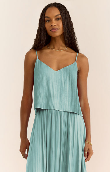 FIORE CRINKLE SATIN TANK