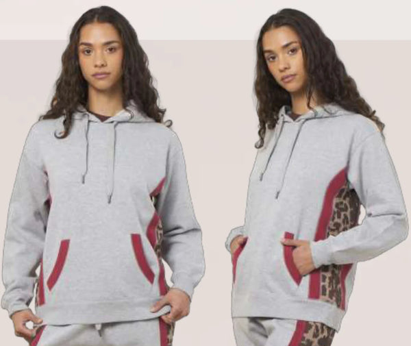 Heather Grey Leopard Hoodie