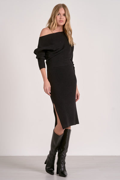 OFF SHOULDER SWEATER DRESS