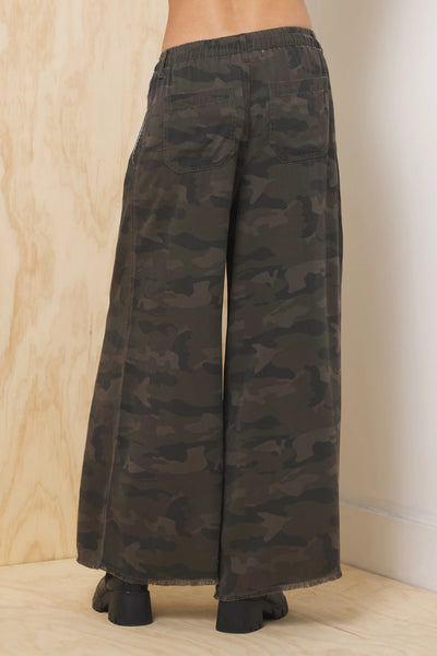 Tencel Wide Leg Pant - Camo