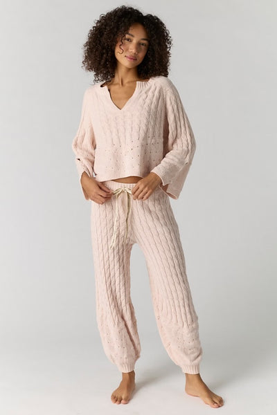 Intimately FP Fireside Crush Cable Knit High Waist Joggers