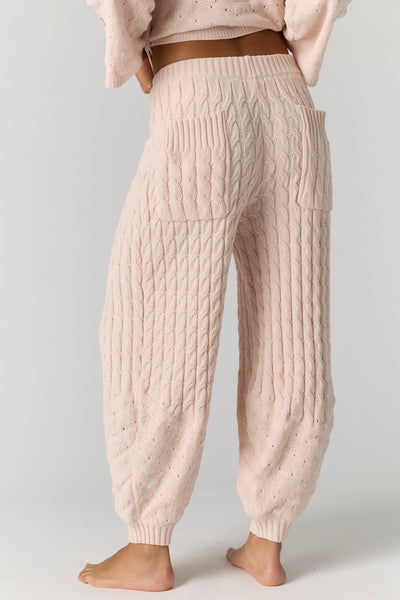 Intimately FP Fireside Crush Cable Knit High Waist Joggers