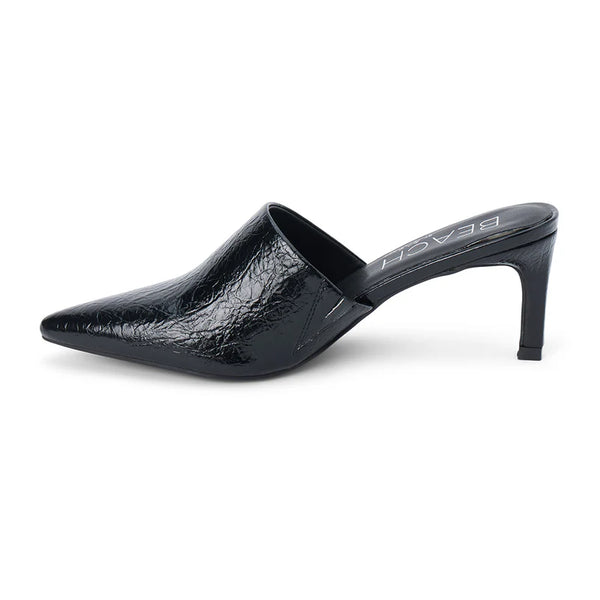 GARRET HEELED MULE in BLACK & GOLD
