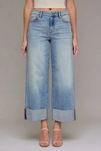 Nori High Rise Wide Leg Single Cuff Jeans