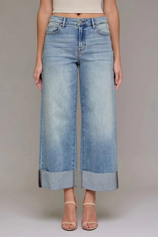 Nori High Rise Wide Leg Single Cuff Jeans