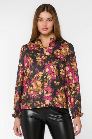 MAGGIE GOLD FLORAL BLOUSE