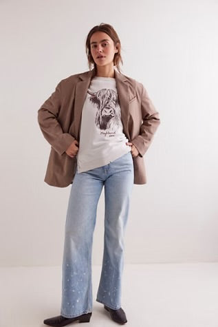 We The Free Graphic Camden Pullover ~~HIGHLAND COW COMBO