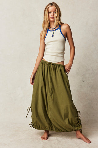 Picture Perfect Parachute Skirt in Avocado Tree