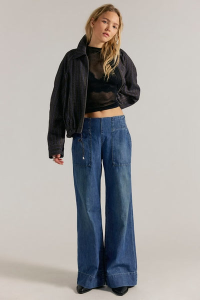 We The Free Breezy Denim Pull-On Jeans in COBALT