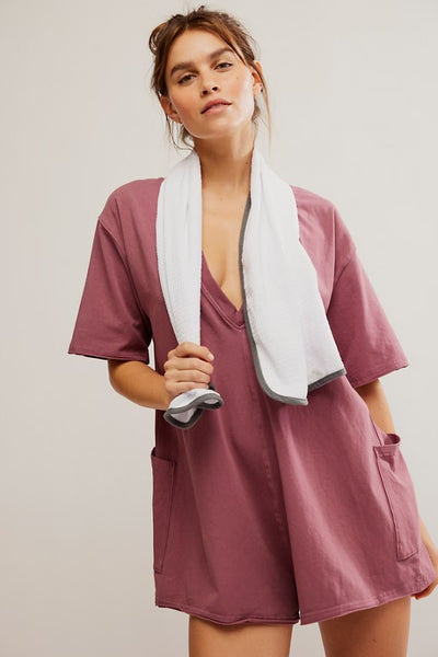 HOT SHOT TEE ROMPER CODDY in CLOVE