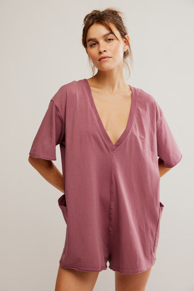 HOT SHOT TEE ROMPER CODDY in CLOVE