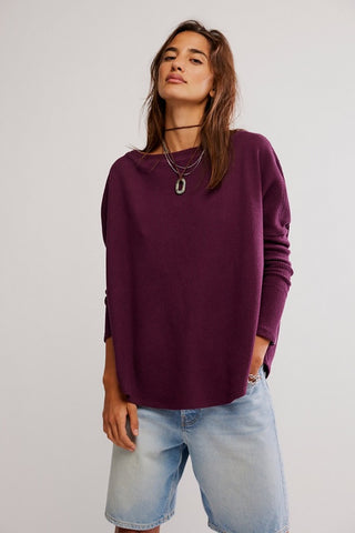 We The Free Latte Blues Solid Thermal in Chocolate Grape