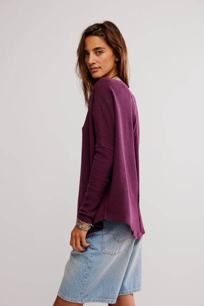 We The Free Latte Blues Solid Thermal in Chocolate Grape