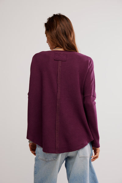 We The Free Latte Blues Solid Thermal in Chocolate Grape