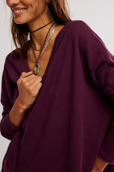We The Free Latte Blues Solid Thermal in Chocolate Grape