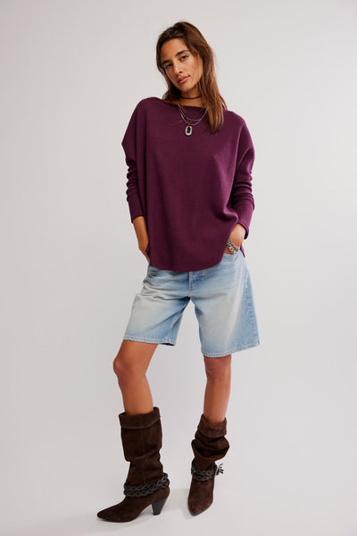 We The Free Latte Blues Solid Thermal in Chocolate Grape