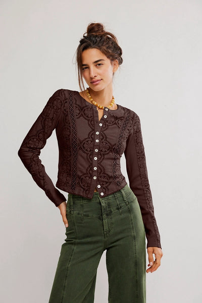 JAE KNIT LONG SLEEVE in CHICORY COFFEE