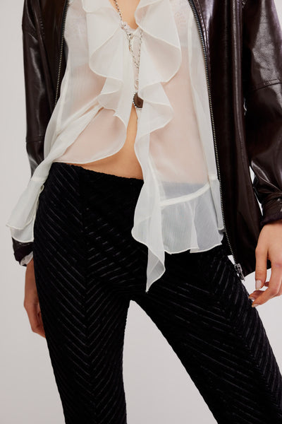 PENNY PULL ON VELVET PANT in Black