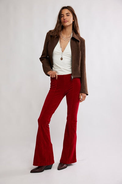 PENNY PULL ON VELVET PANT in SALSA